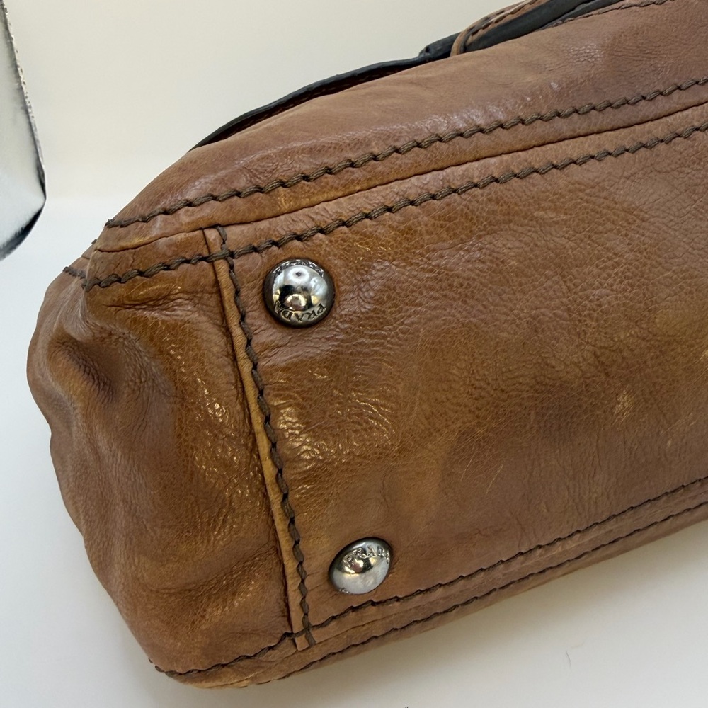 Prada Tan Leather Chain Shoulder Bag - Picture 10 of 13